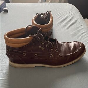 Fossil Men's Brown and Tan Leather Boat Shoes